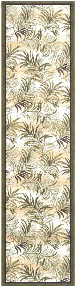 Detail image of 2' 7 x 10' Easy-Clean Botanical Indoor / Outdoor Runner Rug
