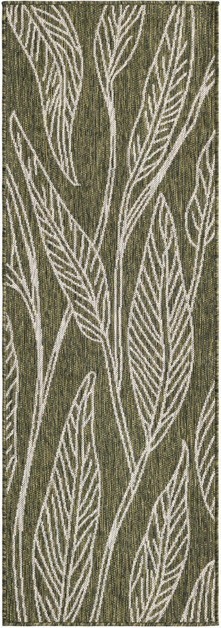2' x 6'  Washable Botanical Indoor / Outdoor Runner Rug