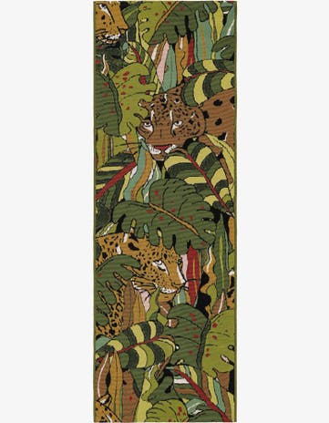 2' x 6' Easy-Clean Botanical Indoor / Outdoor Runner Rug