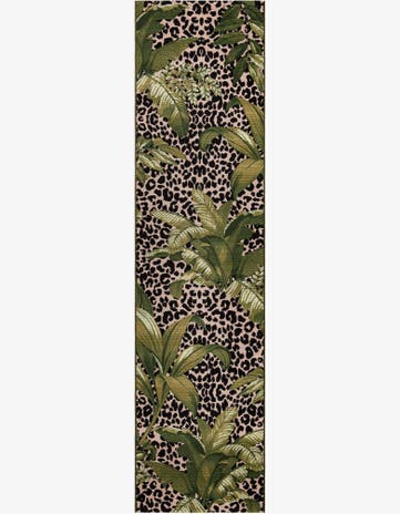 2' 7 x 11' Easy-Clean Botanical Indoor / Outdoor Runner Rug