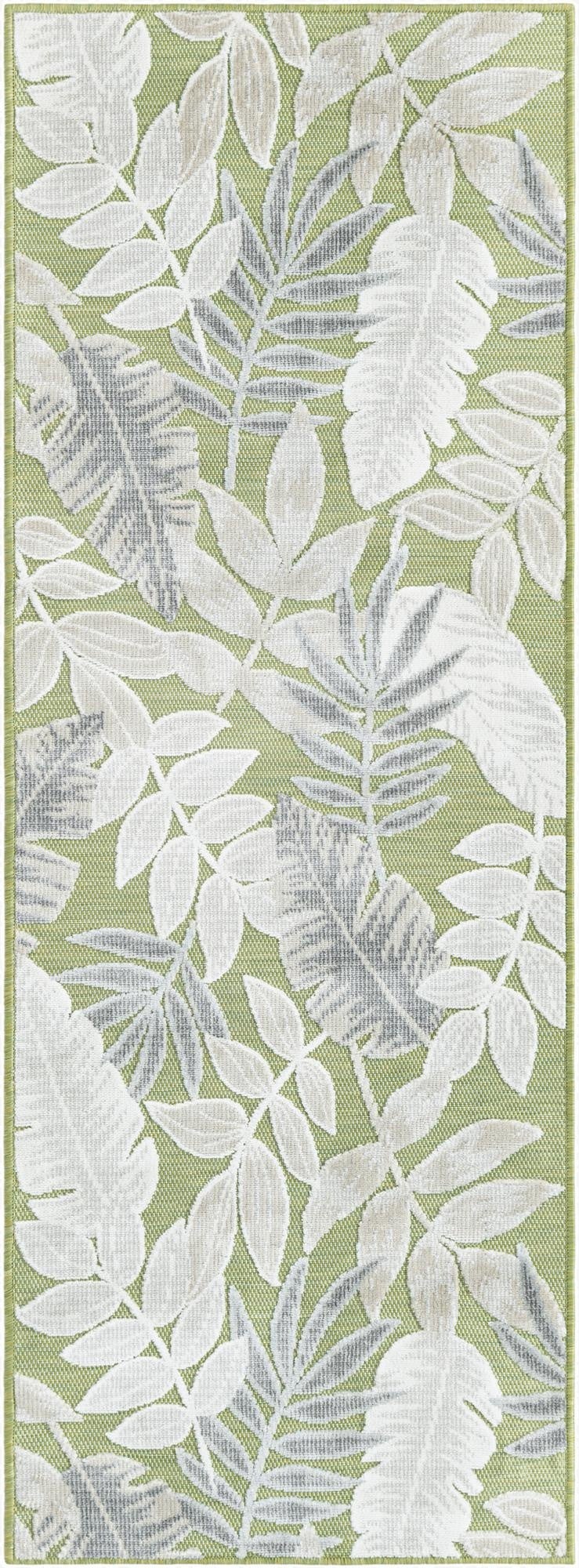 2' 2 x 6'  Washable Botanical Indoor / Outdoor Runner Rug