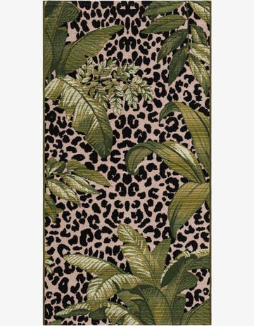 2' 7 x 5' 3 Easy-Clean Botanical Indoor / Outdoor Runner Rug