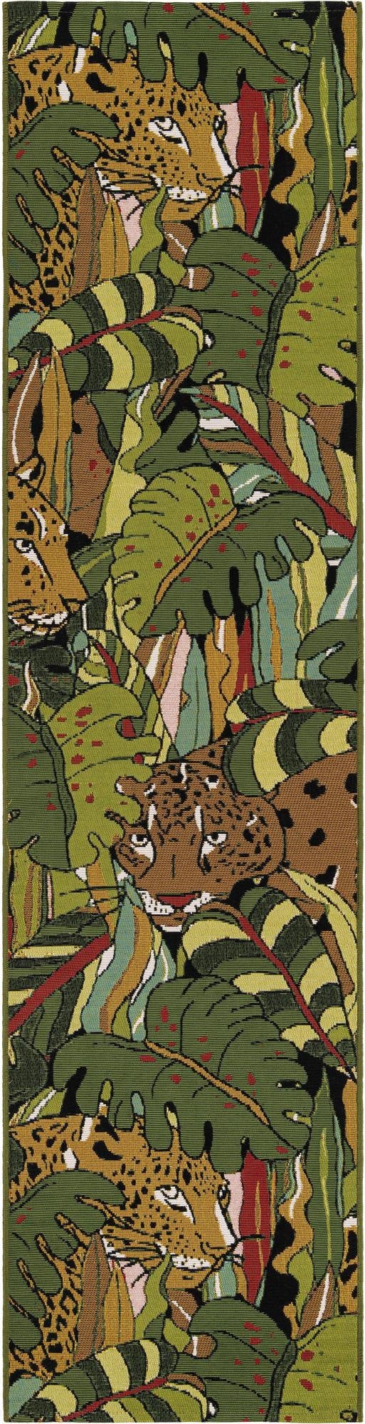 2' x 8'  Washable Botanical Indoor / Outdoor Runner Rug