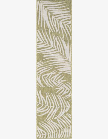 Green Easy-Clean Botanical Indoor / Outdoor Runner Rug