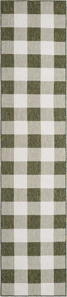 2' 7 x 12' Easy-Clean Checkered Indoor / Outdoor Runner Rug