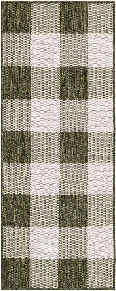 2' x 5' 3 Easy-Clean Checkered Indoor / Outdoor Runner Rug