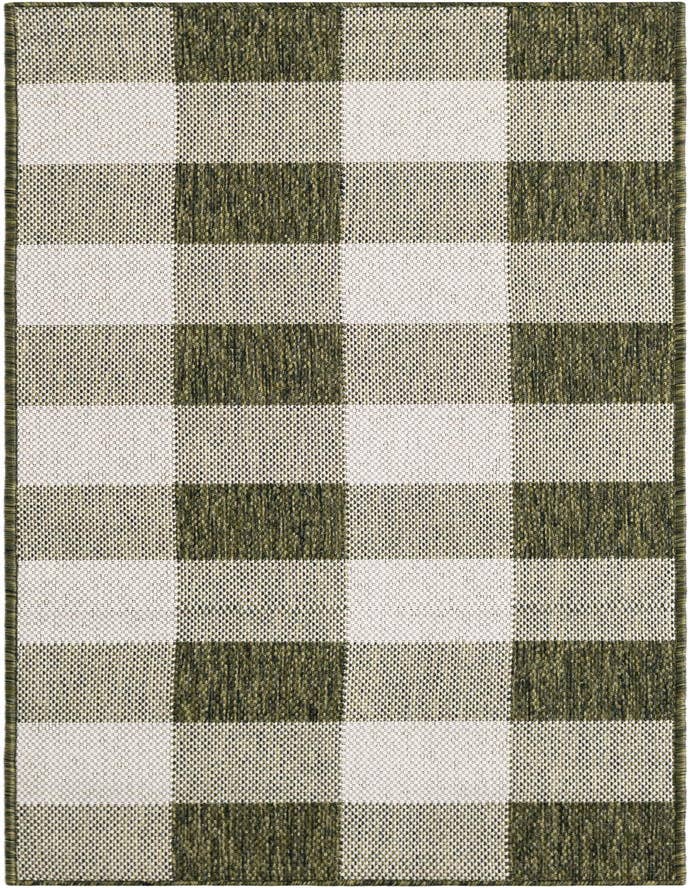 Detail image of 2' x 6' Easy-Clean Checkered Indoor / Outdoor Runner Rug