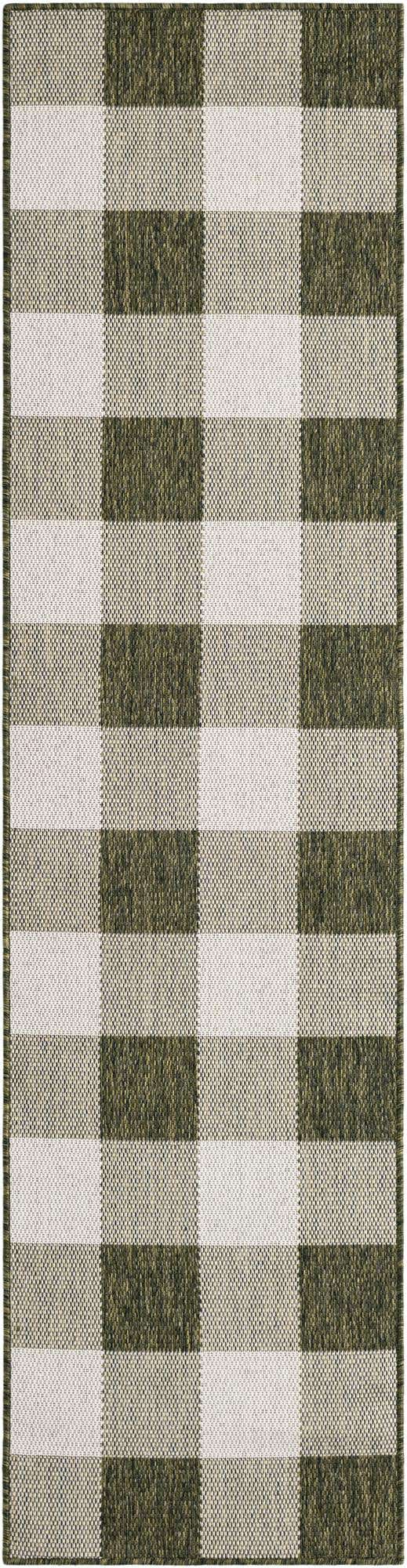 2' x 8' Easy-Clean Checkered Indoor / Outdoor Runner Rug