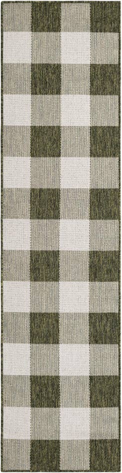 Detail image of 2' x 8' Easy-Clean Checkered Indoor / Outdoor Runner Rug