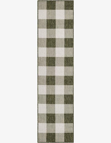 2' x 8' Easy-Clean Checkered Indoor / Outdoor Runner Rug