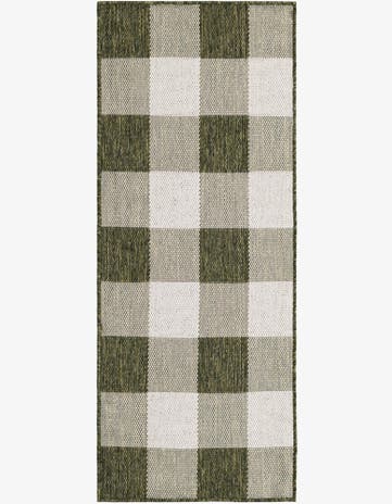 2' x 5' 3 Easy-Clean Checkered Indoor / Outdoor Runner Rug