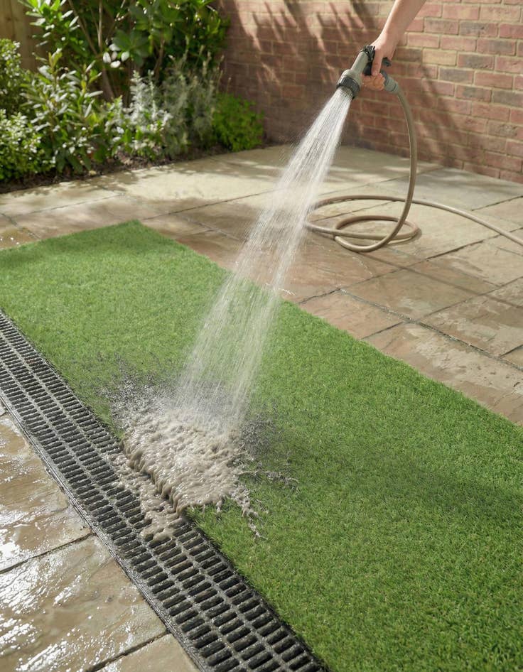 Detail image of 2' x 5'  Washable Grass Indoor / Outdoor Runner Rug