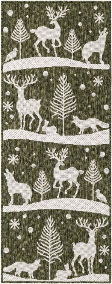 Detail image of 2' x 5' 3 Easy-Clean Holiday Indoor / Outdoor Runner Rug