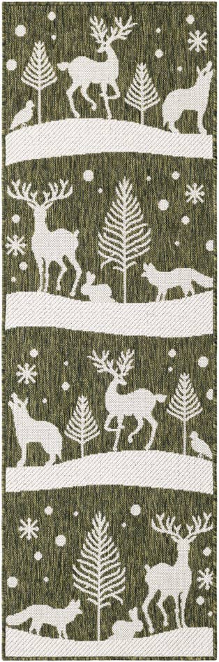 Detail image of 2' x 6' Easy-Clean Holiday Indoor / Outdoor Runner Rug