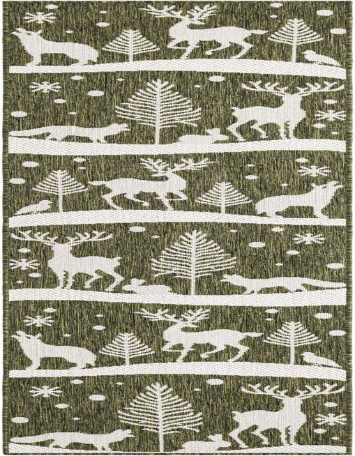 Detail image of 2' x 8' Easy-Clean Holiday Indoor / Outdoor Runner Rug