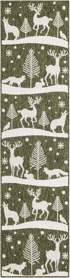 Detail image of 2' x 8' Easy-Clean Holiday Indoor / Outdoor Runner Rug