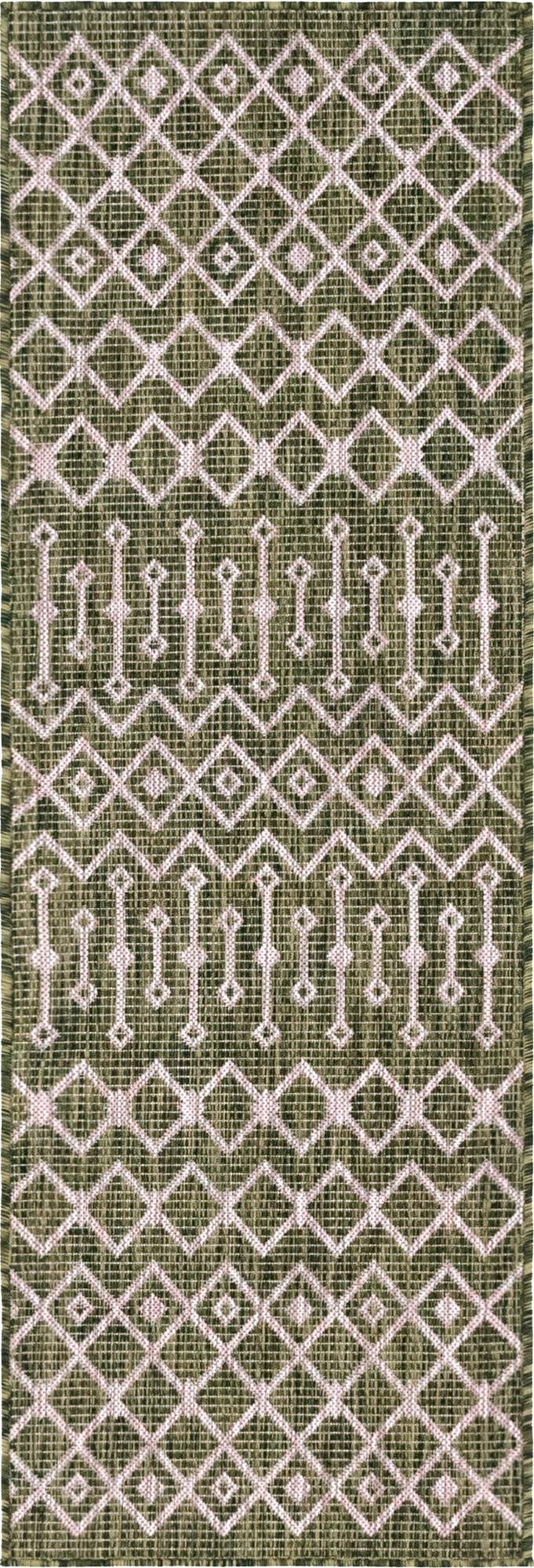 2' x 6' Washable Lattice Indoor / Outdoor Runner Rug