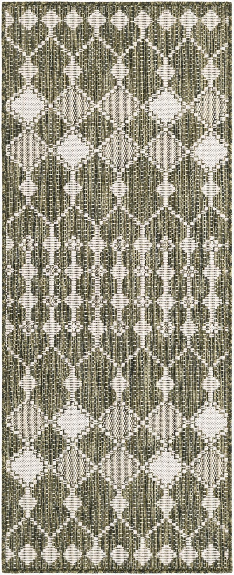 2' x 5' Washable Lattice Indoor / Outdoor Runner Rug