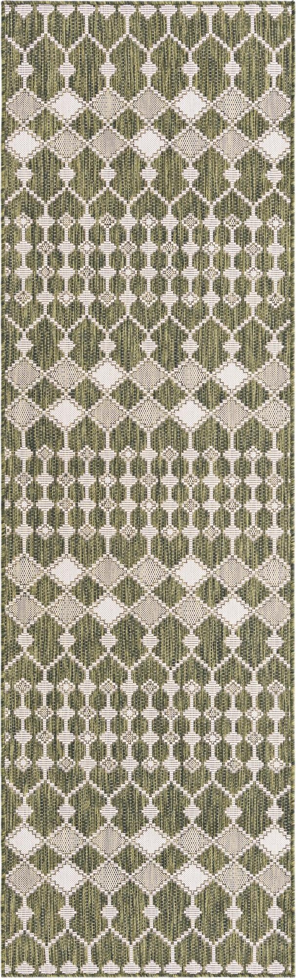 2' 7 x 10' Washable Lattice Indoor / Outdoor Runner Rug