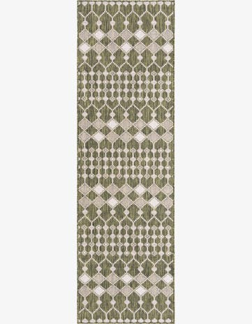 Green Easy-Clean Lattice Indoor / Outdoor Runner Rug
