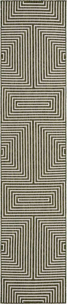2' 7 x 12' Easy-Clean Modern Indoor / Outdoor Runner Rug