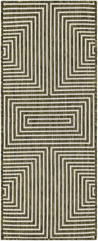 2' x 5' 3 Easy-Clean Modern Indoor / Outdoor Runner Rug
