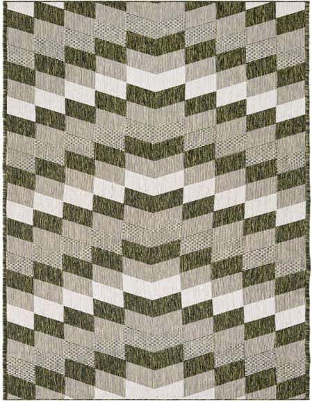 2' 7 x 12' Easy-Clean Modern Indoor / Outdoor Runner Rug