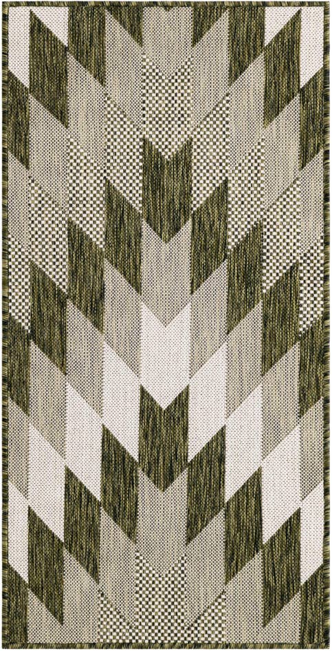 Detail image of 2' x 4' Easy-Clean Modern Indoor / Outdoor Runner Rug