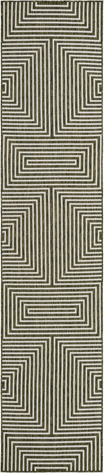 2' 7 x 12'  Washable Modern Indoor / Outdoor Runner Rug