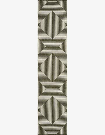 2' 7 x 12' Easy-Clean Modern Indoor / Outdoor Runner Rug