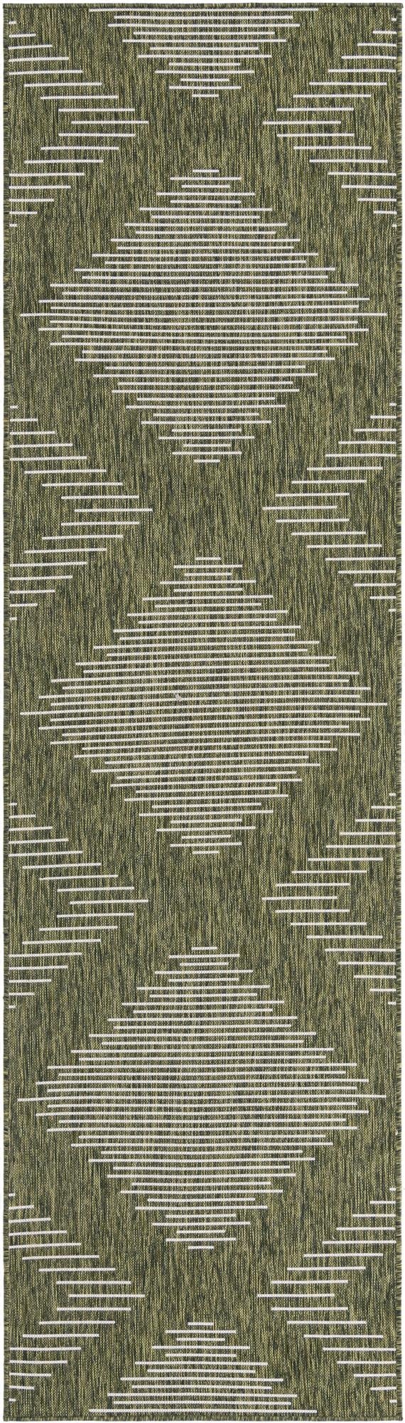 Primary image 2' 7 x 12'  Washable Modern Indoor / Outdoor Runner Rug