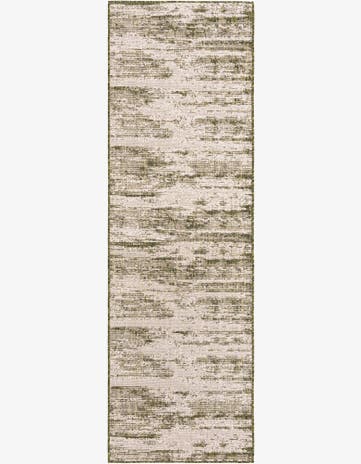 Green Easy-Clean Modern Indoor / Outdoor Runner Rug