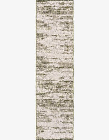Green Easy-Clean Modern Indoor / Outdoor Runner Rug