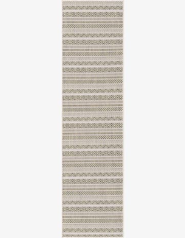 Green Easy-Clean Ribbon Indoor / Outdoor Runner Rug