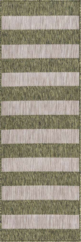 2' x 6' Easy-Clean Striped Indoor / Outdoor Runner Rug