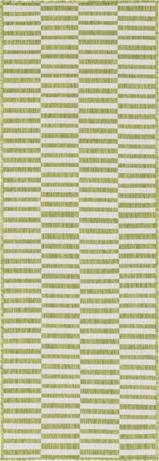 Detail image of 2' x 6' Easy-Clean Striped Indoor / Outdoor Runner Rug