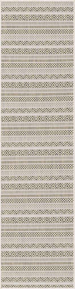 2' x 8' Easy-Clean Striped Indoor / Outdoor Runner Rug