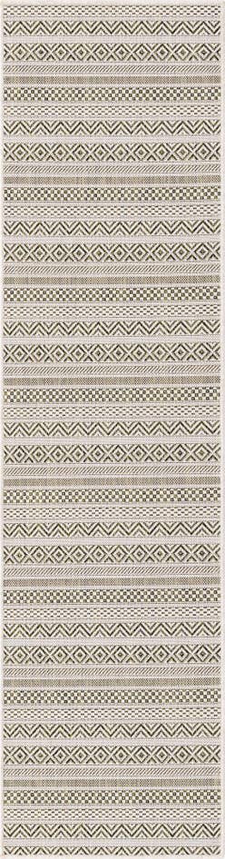 Detail image of 2' x 8' Easy-Clean Striped Indoor / Outdoor Runner Rug