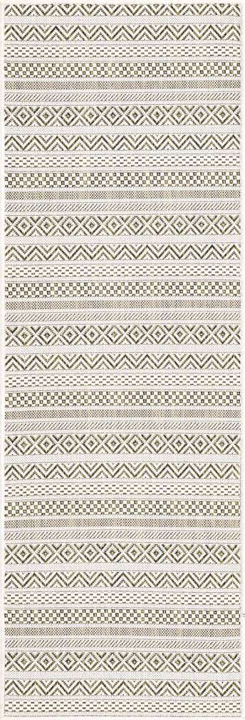 2' x 6' Easy-Clean Striped Indoor / Outdoor Runner Rug