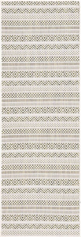Detail image of 2' x 6' Easy-Clean Striped Indoor / Outdoor Runner Rug