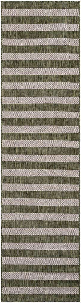 2' 7 x 10' Easy-Clean Striped Indoor / Outdoor Runner Rug