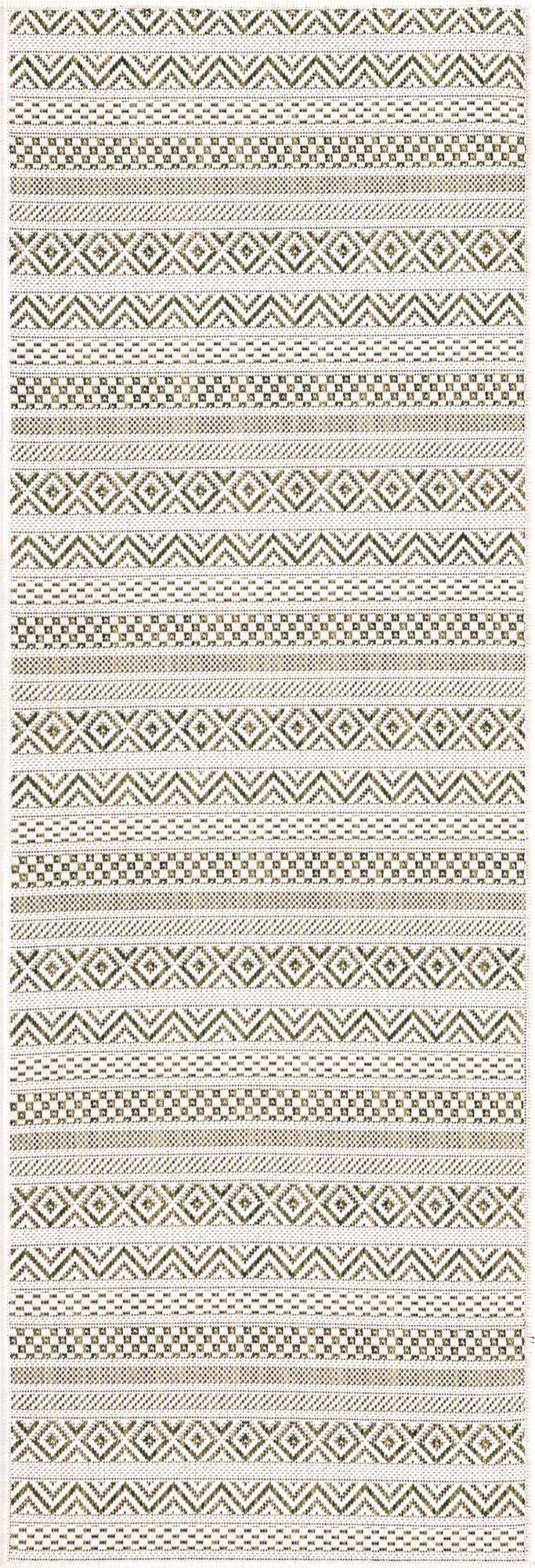 2' x 6'  Washable Striped Indoor / Outdoor Runner Rug