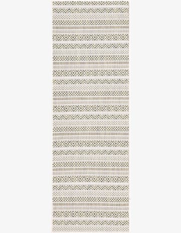 2' x 6' Easy-Clean Striped Indoor / Outdoor Runner Rug