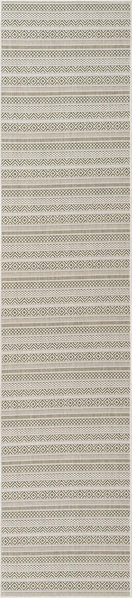 2' 7 x 12'  Washable Striped Indoor / Outdoor Runner Rug