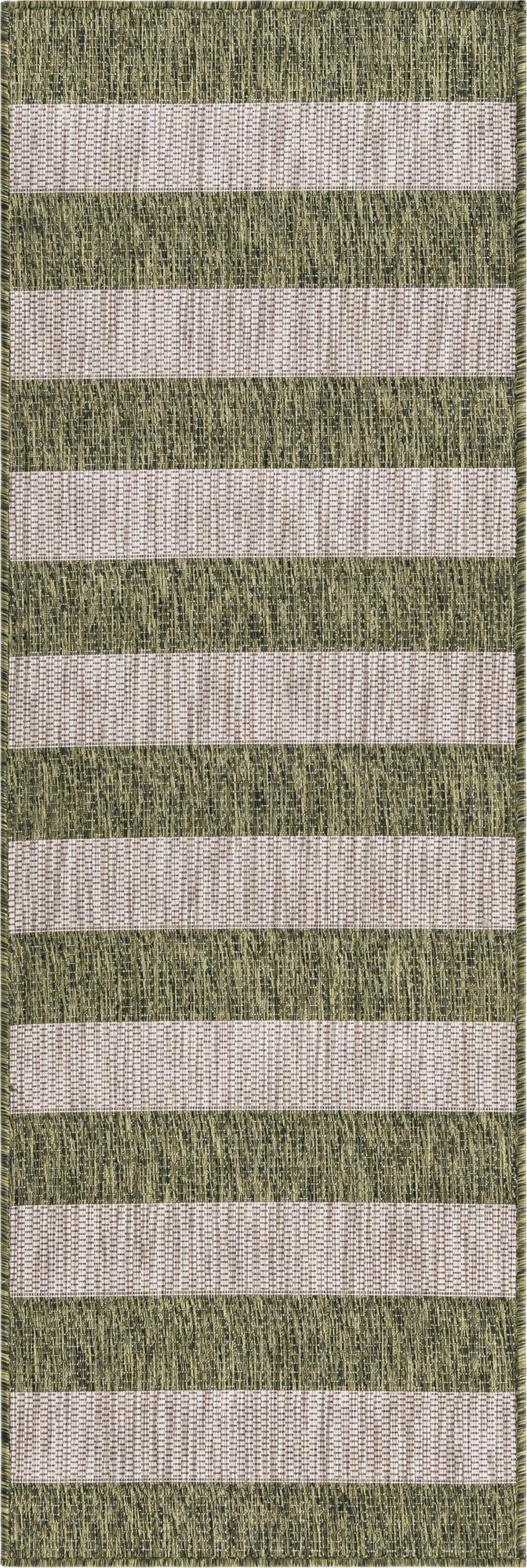 2' x 6'  Washable Striped Indoor / Outdoor Runner Rug