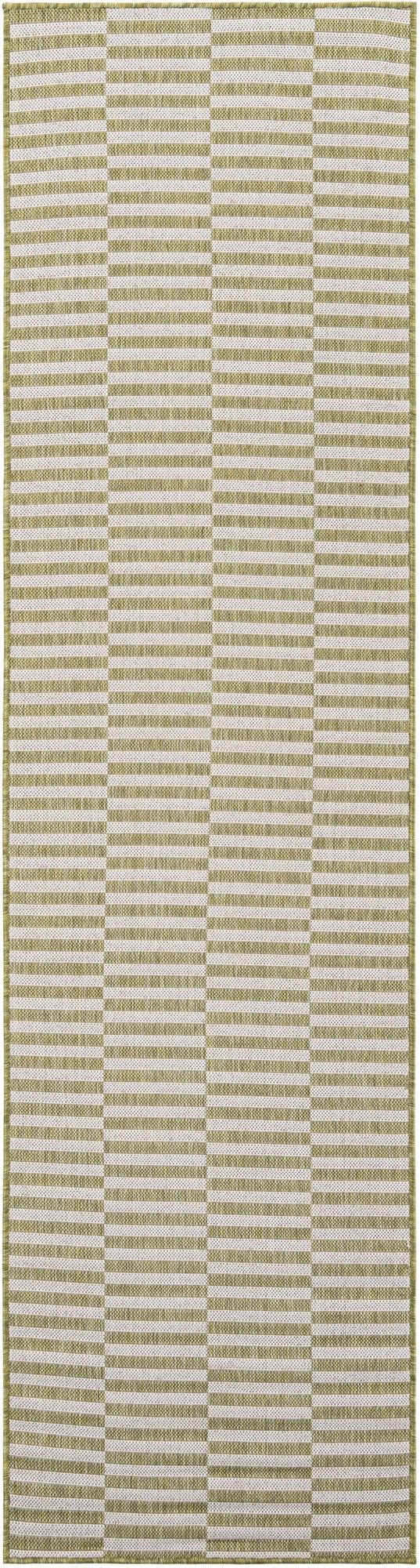 2' 7 x 10'  Washable Striped Indoor / Outdoor Runner Rug