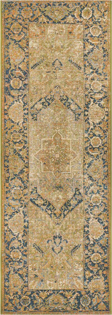 2' 7 x 5' 3 Easy-Clean Traditional Indoor / Outdoor Runner Rug