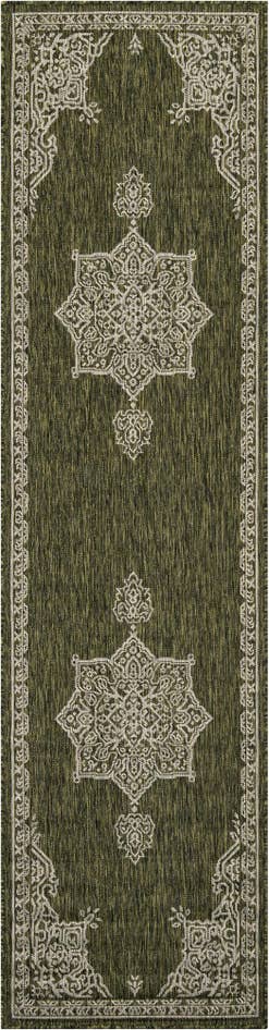 Detail image of 2' 7 x 10' Easy-Clean Traditional Indoor / Outdoor Runner Rug