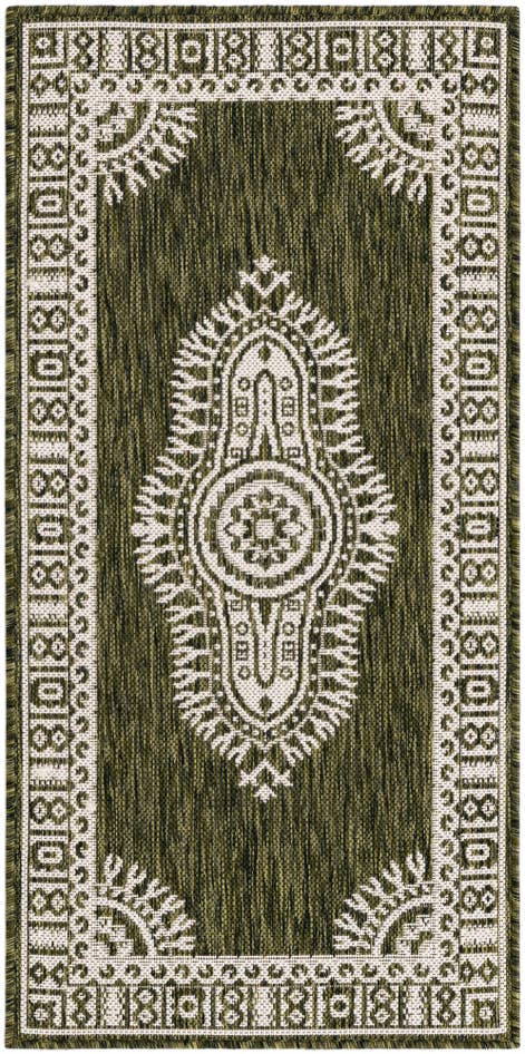 Detail image of 2' x 4' Easy-Clean Traditional Indoor / Outdoor Runner Rug