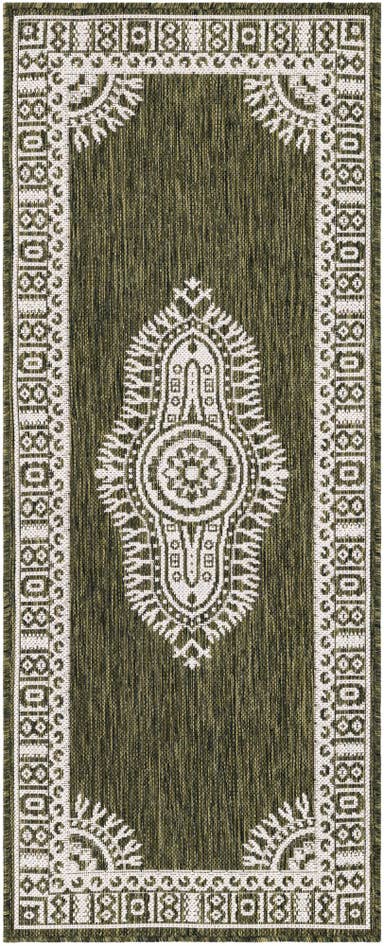 Detail image of 2' x 5' 3 Easy-Clean Traditional Indoor / Outdoor Runner Rug